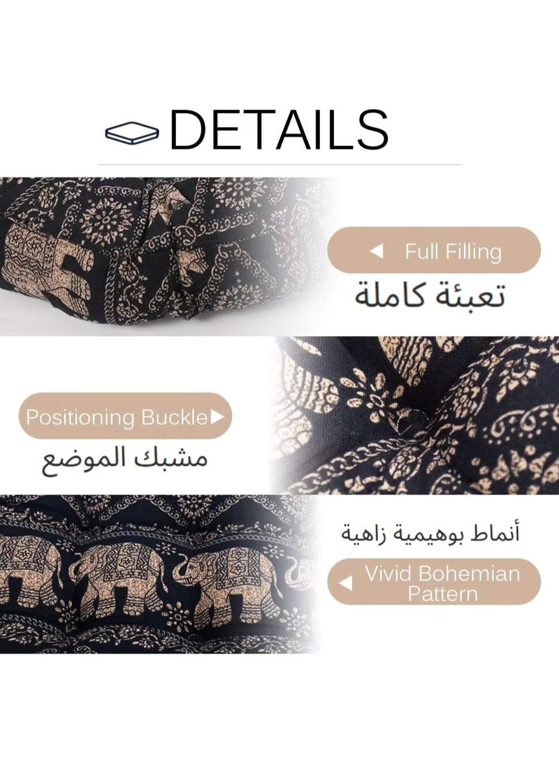 اكسيسن وسادة أرضية مربعة للتأمل، وسادة أرضية بوهو للجلوس للكبار والصغار، وسادة مقاعد كبيرة لغرفة نوم الشرفة غرفة المعيشة حصير التاتامي، 55*55 سم - Image 5