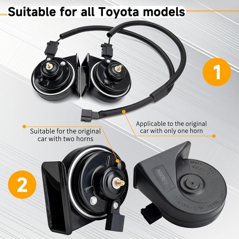 FARBIN Car Horn Compatible with Toyota/Lexus/Subaru 12V Waterproof Auto Horns Loud with 1 to 2 horn plug (Toyota horn with 1 to 2 Converter Wiring) - Image 5