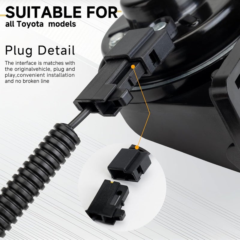 FARBIN Car Horn Compatible with Toyota/Lexus/Subaru 12V Waterproof Auto Horns Loud with 1 to 2 horn plug (Toyota horn with 1 to 2 Converter Wiring) - Image 3