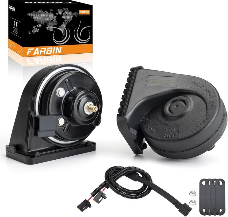 FARBIN Car Horn Compatible with Toyota/Lexus/Subaru 12V Waterproof Auto Horns Loud with 1 to 2 horn plug (Toyota horn with 1 to 2 Converter Wiring) - Image 1