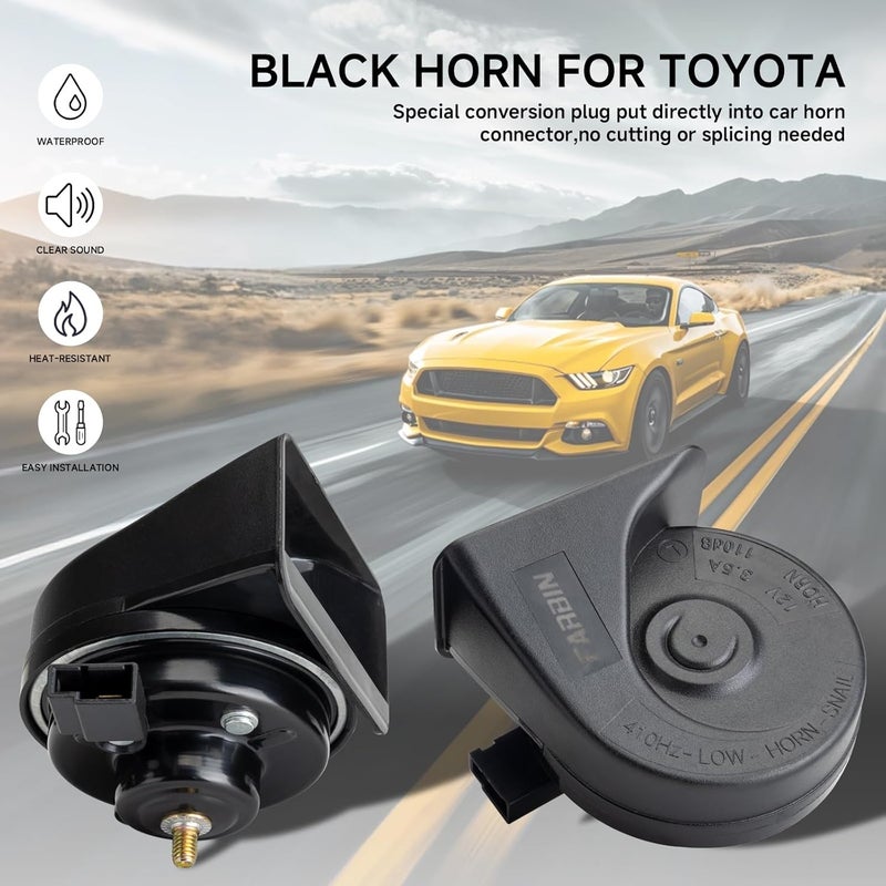 FARBIN Car Horn Compatible with Toyota/Lexus/Subaru 12V Waterproof Auto Horns Loud with 1 to 2 horn plug (Toyota horn with 1 to 2 Converter Wiring) - Image 2