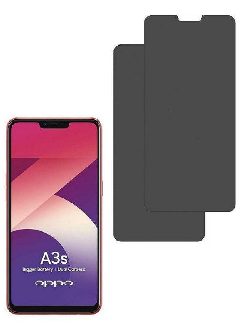 we3 2 Piece Tempered Glass Screen Protector Anti-Spy Privacy Designed For Oppo A3s Full Screen Coverage And Bubble Free - Image 1