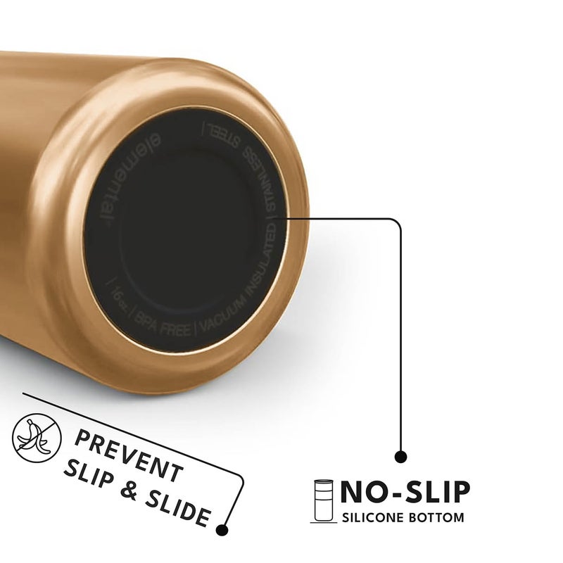 إليمنتال الأولي الحرفي المعزول معجل ثلاثي الجدار القهوة سفر سفر القدح القابلة لإعادة الاستخدام من الفولاذ المقاوم للصدأ القهوة معجمة مع أكواب القهوة الحرارية لغطاء السيراميك للساخنة (6 ساعات) والباردة (18 ساعة) - Image 4