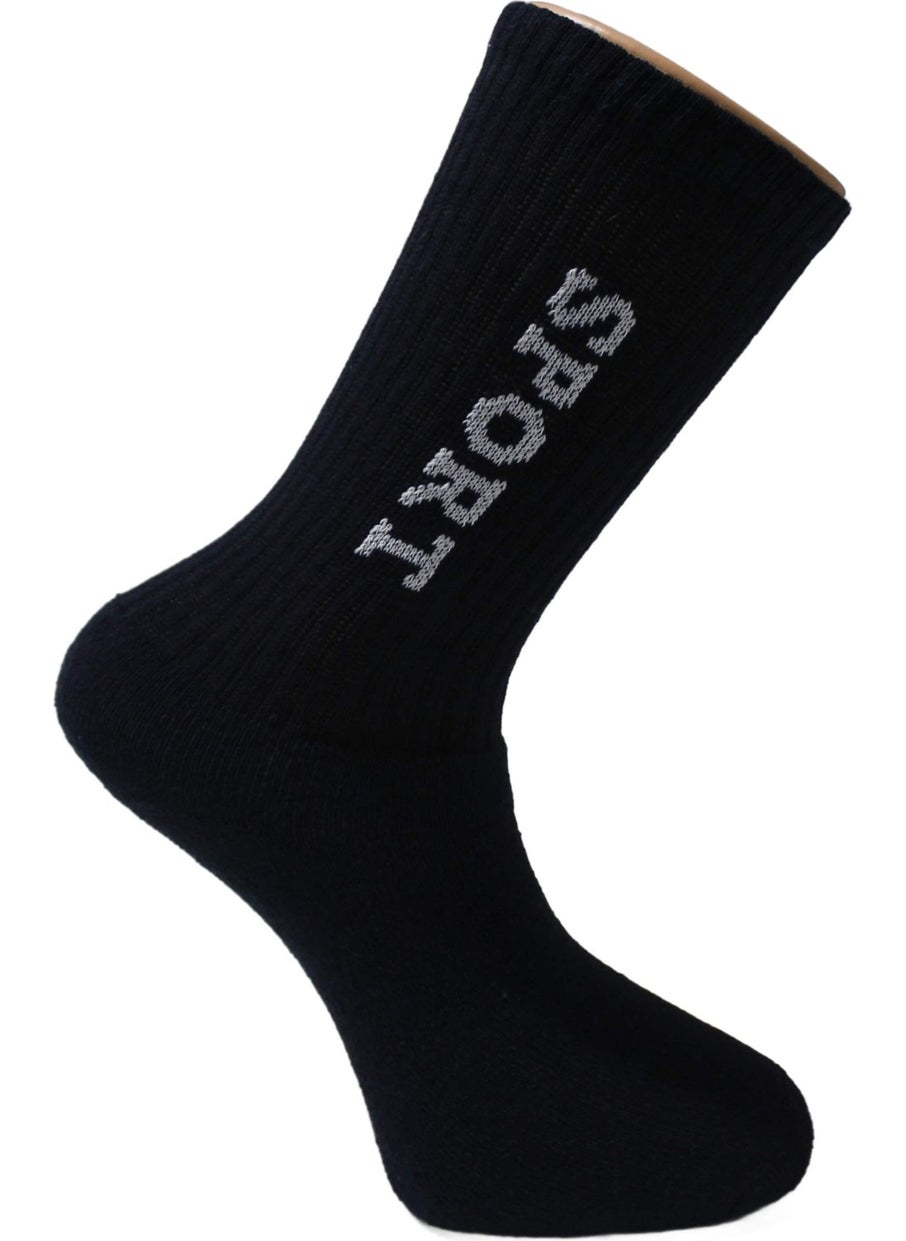 Seva Men's Sports Socks - Long Socks - 3 Pairs - Black  - Image 2