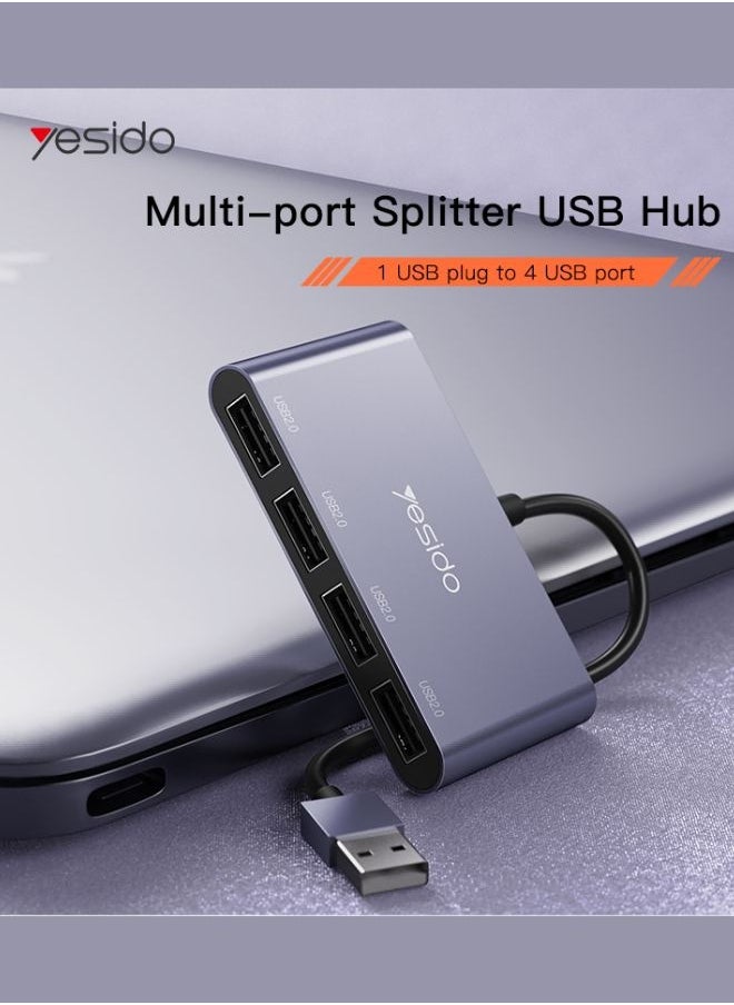 يسيدو محول موزع USB رباعي المنافذ - موزع USB صغير الحجم وخفيف الوزن لأجهزة الكمبيوتر المحمولة والكمبيوتر الشخصي ولوحة المفاتيح والفأرة ومحرك الأقراص المحمول  - Image 2