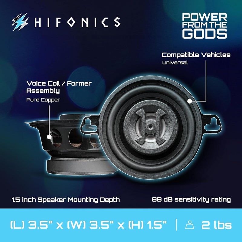 Hifonics Zeus ZS35CX 3.5 Inch Coaxial Speakers - Image 4