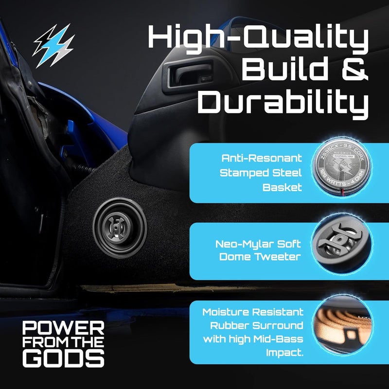 Hifonics Zeus ZS35CX 3.5 Inch Coaxial Speakers - Image 3