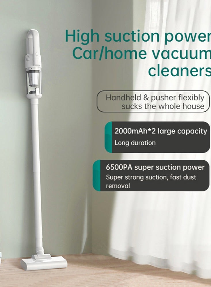 Cordless 2-In-1 Handheld and Stick Vacuum Cleaner 6000pa Multifunctional Powerful Suction HEPA Filter Wireless Vacuum Cleaner for Car Household LT-140CTG（White)  - Image 2