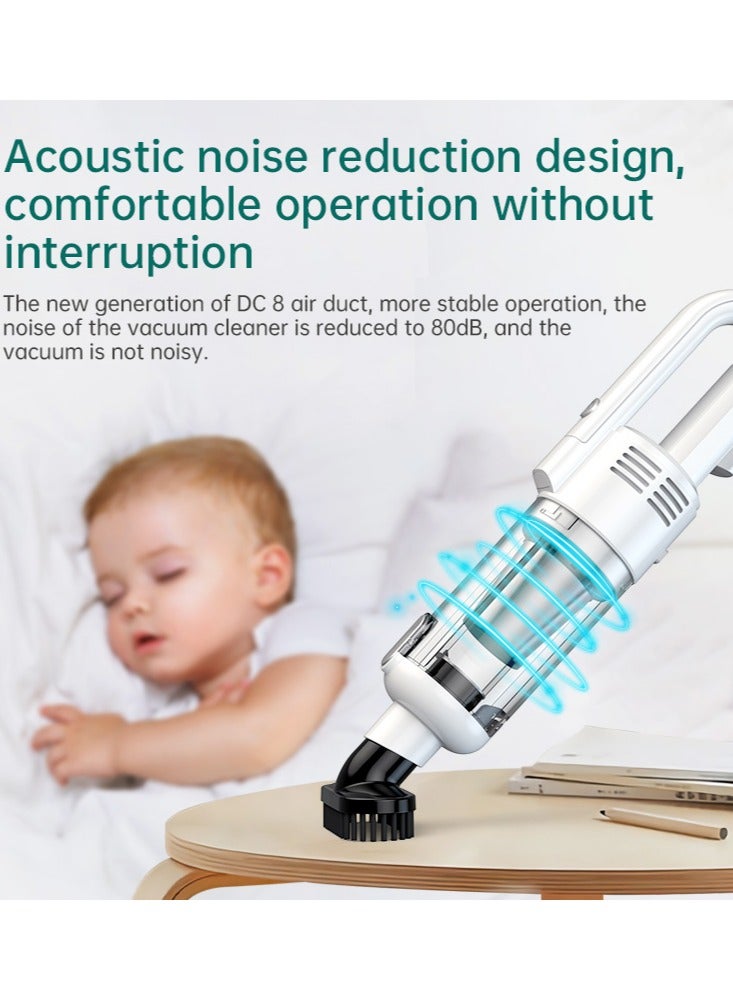 Cordless 2-In-1 Handheld and Stick Vacuum Cleaner 6000pa Multifunctional Powerful Suction HEPA Filter Wireless Vacuum Cleaner for Car Household LT-140CTG（White)  - Image 5