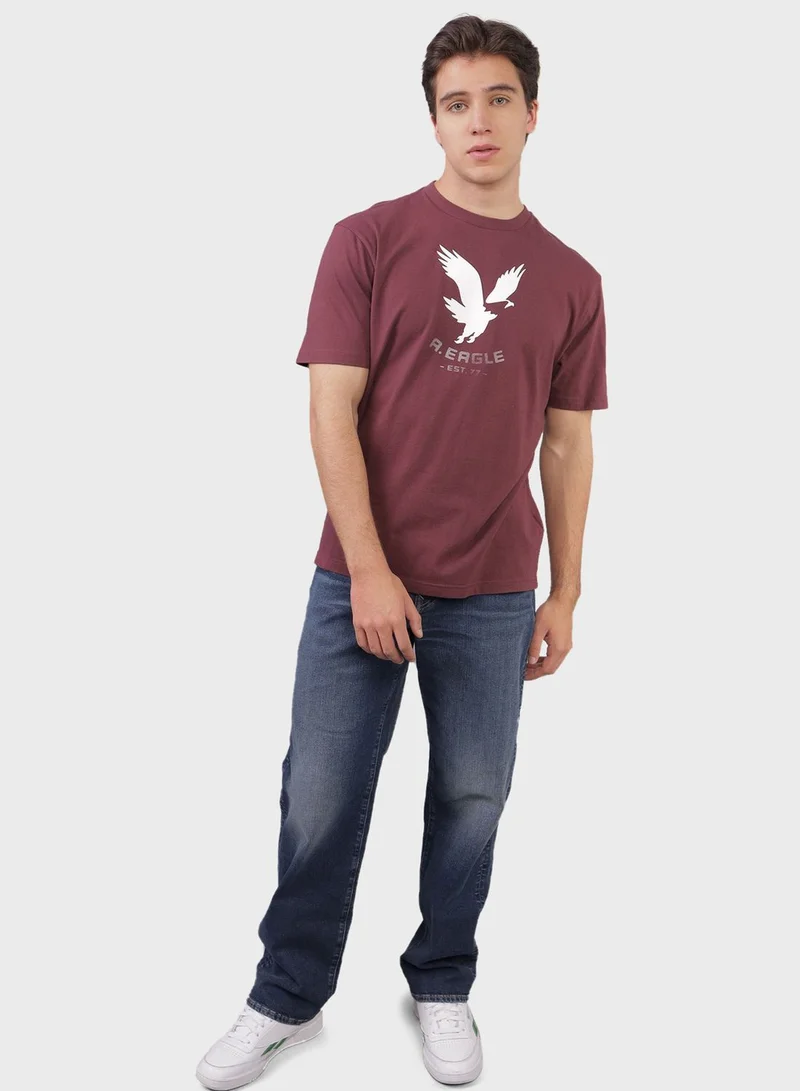 امريكان ايجل Logo Detail Crew Neck T-Shirt