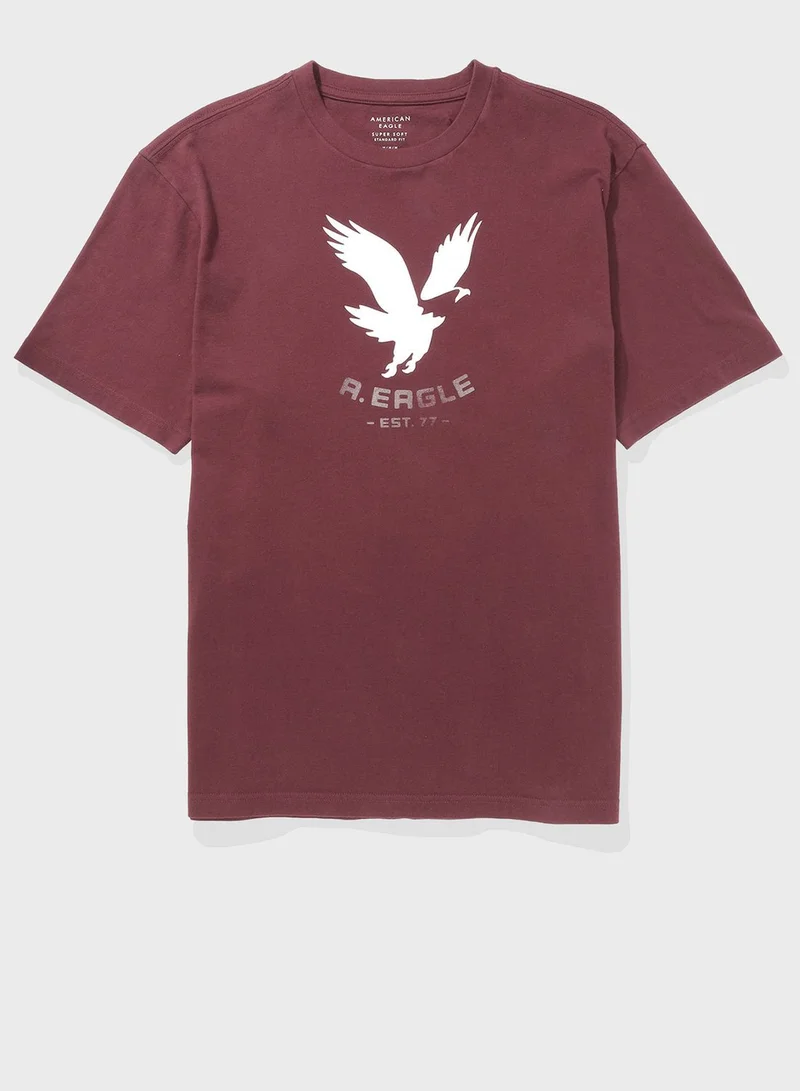 امريكان ايجل Logo Detail Crew Neck T-Shirt