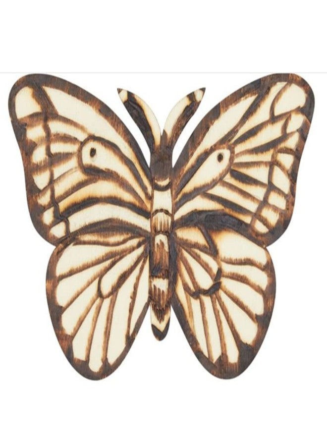 ROOT KRAFT MDF Cutouts | Wooden Cutout for Craft | Pine Wood | Unfinished Tags for Key Chain, Crafts, Xmas, Decorations, Painting | Resin Art Work | MDF Board Cutouts, Butterfly- [50pcs]-[5cmx3.5cm] - Image 4