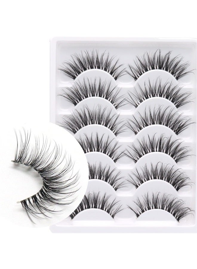 Veleasha Lashes with Clear Band Fluffy Lashes that Look Like Extensions 6 Pairs Pack Invisible False Eyelashes (12-18mm) - Image 2