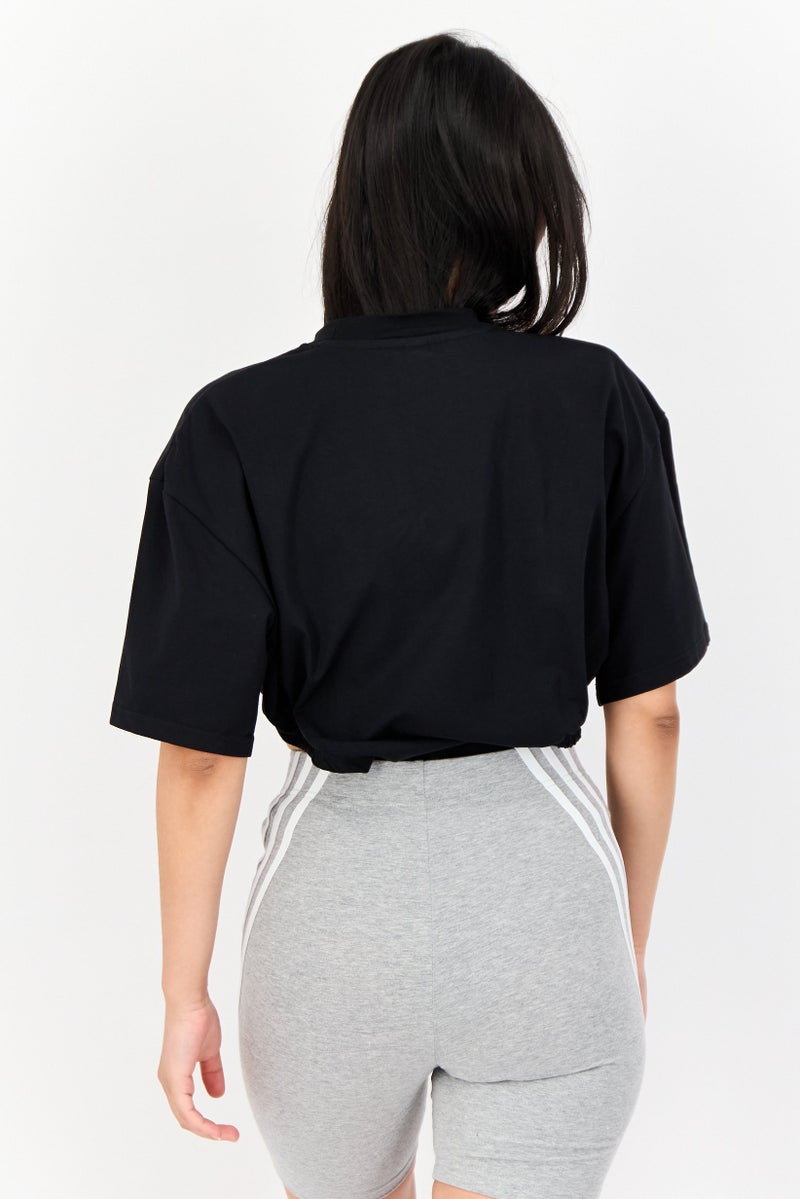 Women Sportswear Fit Short Sleeves Leotard, Black