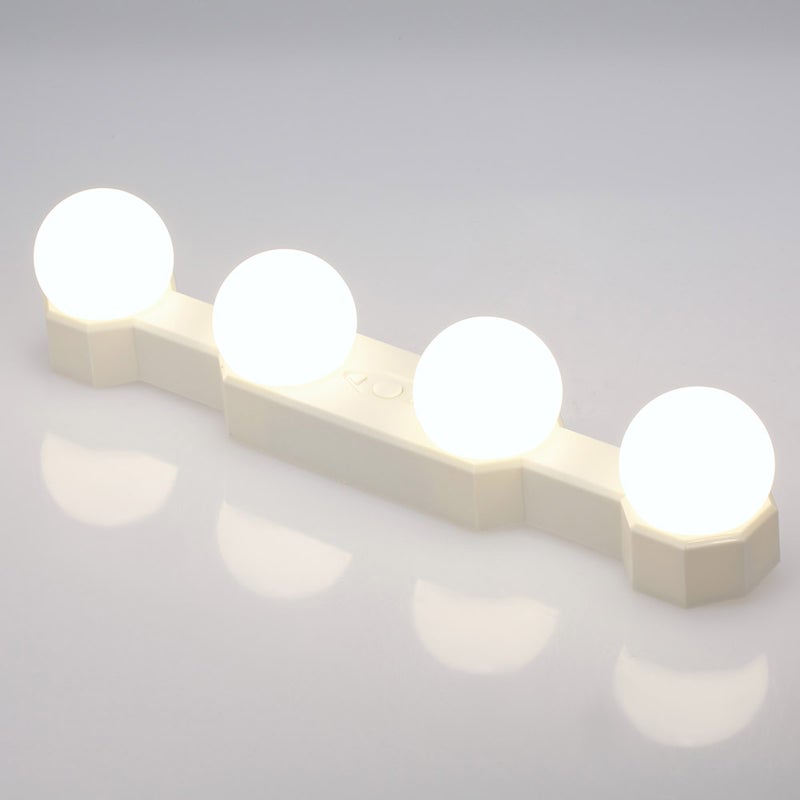 أضواء مرآة LED بـ 4 مصابيح، قابلة لإعادة الشحن عبر USB، خالية من الأسلاك، أضواء مكياج خاصة بالمنظفات، قابلة لتعديل السطوع ودرجة حرارة اللون - Image 5
