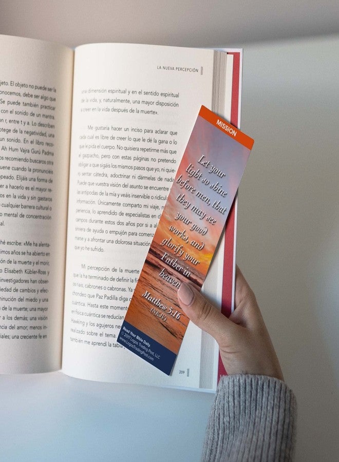 Logos Trading Post Christian Bookmark with Bible Verse, Pack of 25, Mission Themed, Let Your Light So Shine Before Men, Matthew 5:16 - Image 5