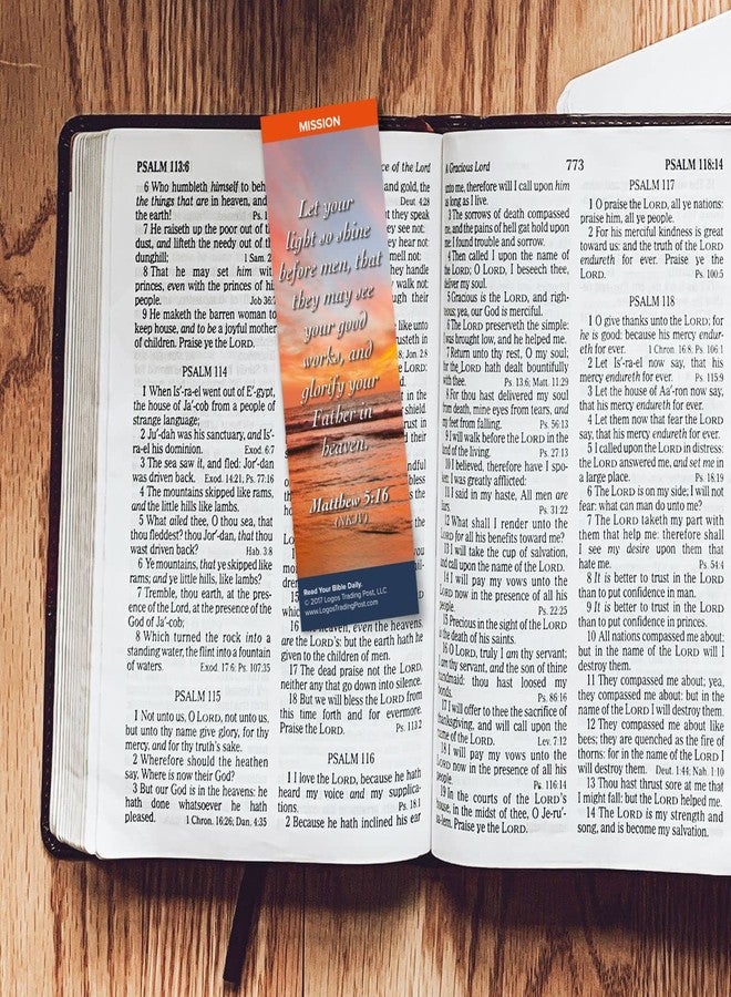Logos Trading Post Christian Bookmark with Bible Verse, Pack of 25, Mission Themed, Let Your Light So Shine Before Men, Matthew 5:16 - Image 4