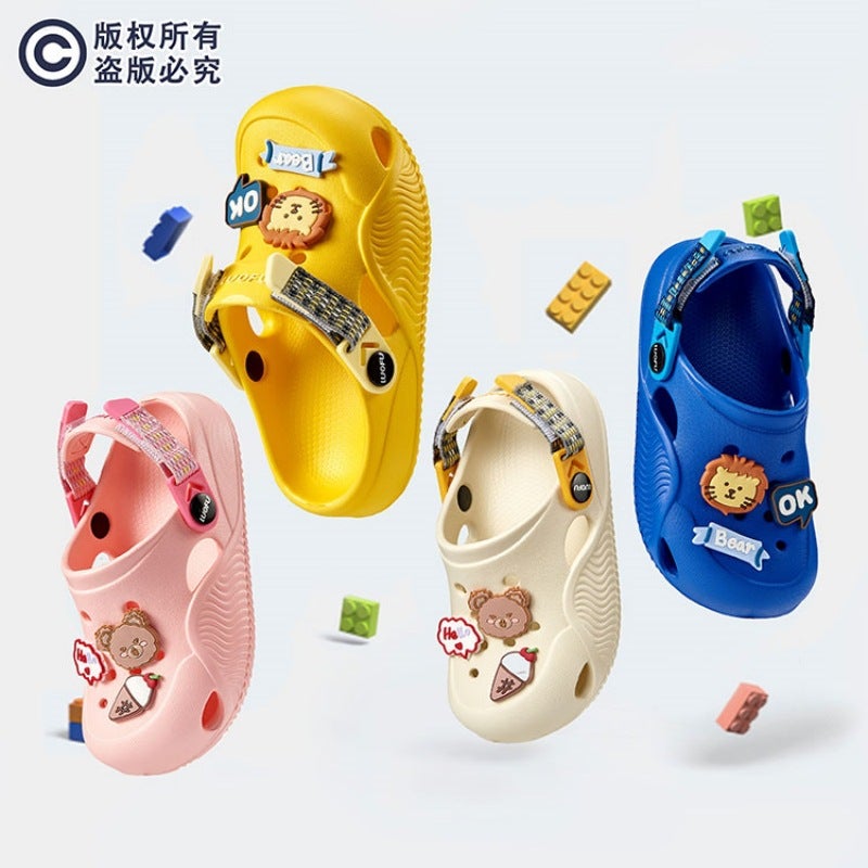 Luo Fu 2023 New Summer Adjustable Outdoor Park Children'S Students Children'S Cave Shoes Garden Shoes Non-Slip Slippers - Image 2
