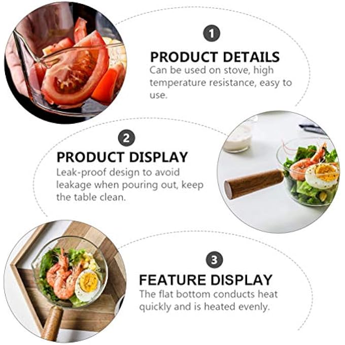 Bestonzon Glass Saucepan Stovetop Pot Cooking Transparent Saucepan With Handle Borosilicate Glass Non Stick Milk Butter Warmer Pot Minutes Noodles Bowl - Image 3