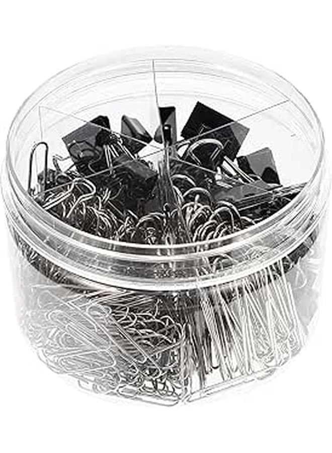 340pcs Silver Metal Binder Clips Set Long Tail Paper Clamps Office School Stationery - Image 1