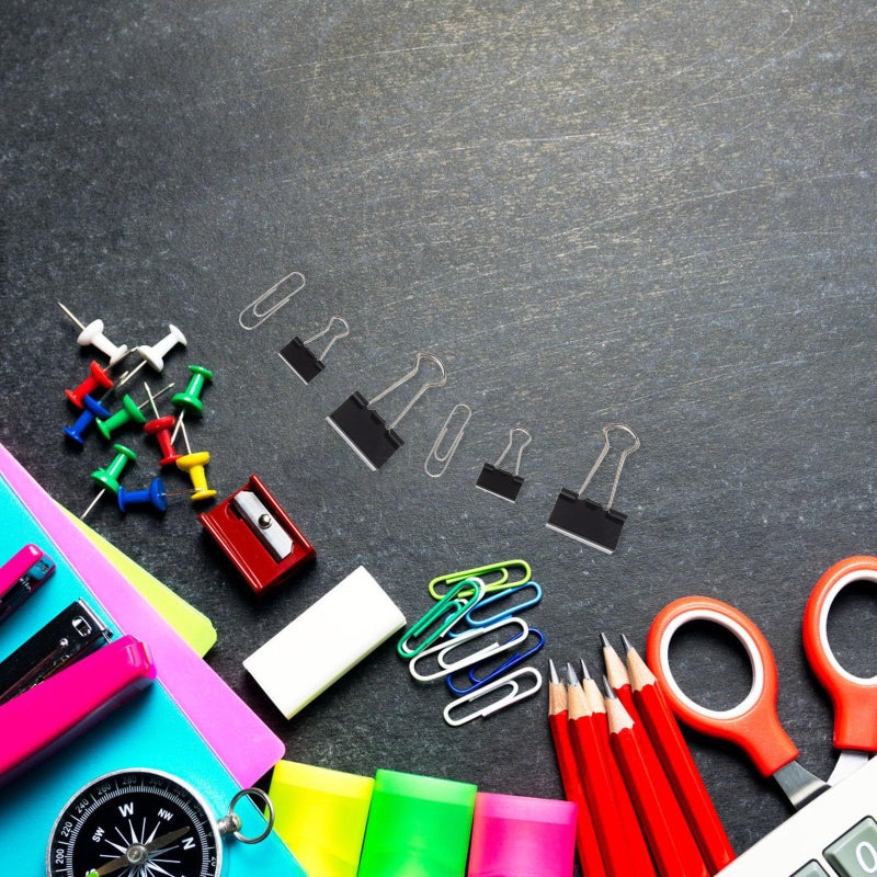 340pcs Silver Metal Binder Clips Set Long Tail Paper Clamps Office School Stationery - Image 5