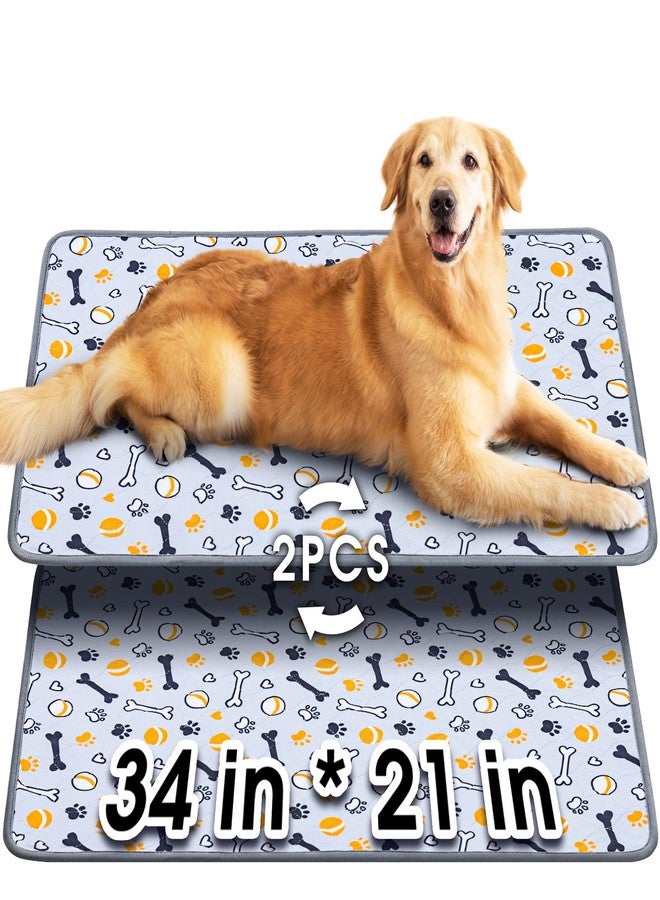 Hompet Washable Pee Pads for Dogs, 34"x21", 2-Pack Thick Heavy Absorbency Reusable Pee Pads Prevent Leakage Non-Slip, Pet Training Pads for Puppy Playpen, Crate, Potty, Floor, Bed, Sofa - Image 1