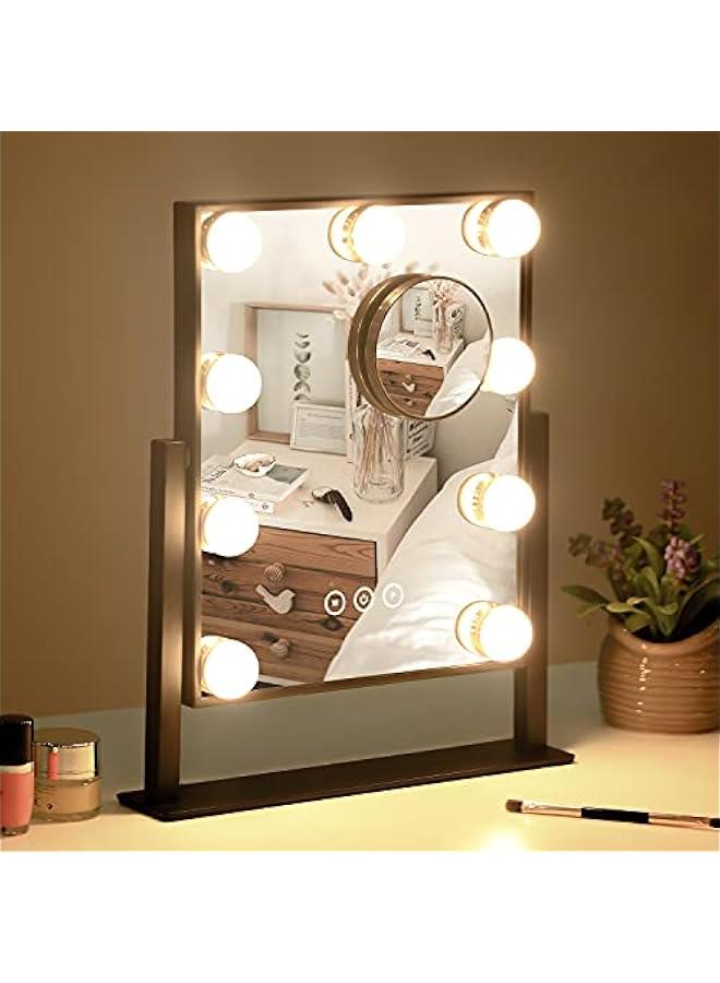 Arabest Lighted Vanity Mirror with Dimmable Bulbs for Dressing Room & Bedroom, 3 Color Modes, Detachable 10x Magnification, 360° Rotation  - Image 2
