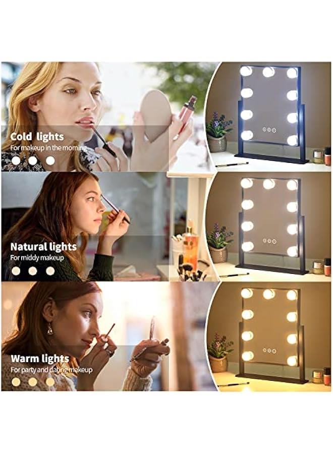 Arabest Lighted Vanity Mirror with Dimmable Bulbs for Dressing Room & Bedroom, 3 Color Modes, Detachable 10x Magnification, 360° Rotation  - Image 3