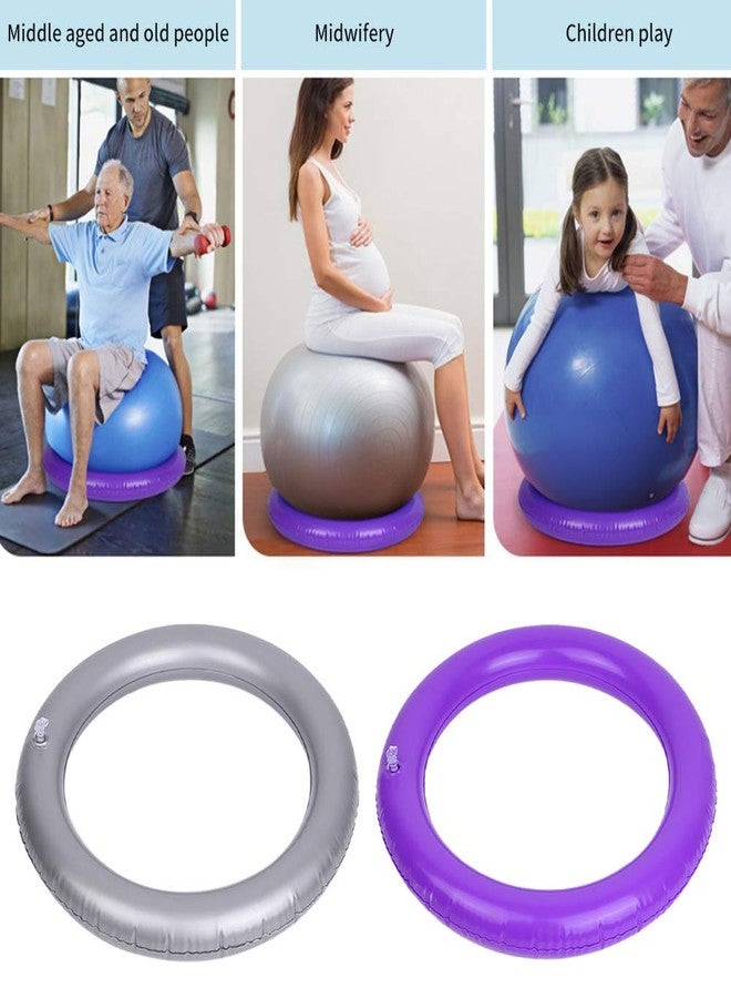 SZTLKHH Yoga Ball Base，Fixed Ring Round PVC Anti Slip Stable, Fitness Ball for Home Gym, Office, Improves Back Pain, Posture & Balance, Exercise(1Pcs Grey) - Image 5
