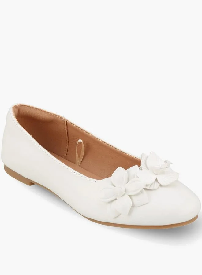 ليتل ميسي Girls Floral Accent Ballerina Shoes
