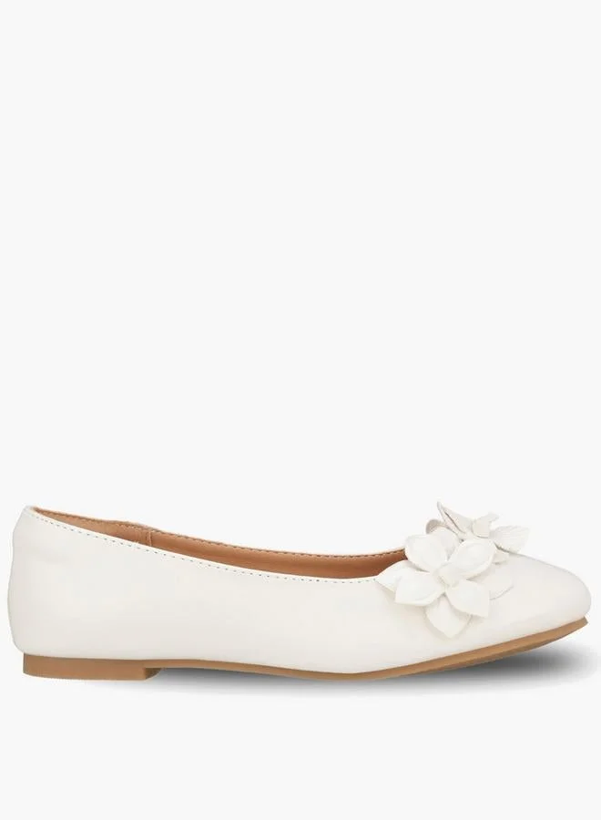 ليتل ميسي Girls Floral Accent Ballerina Shoes