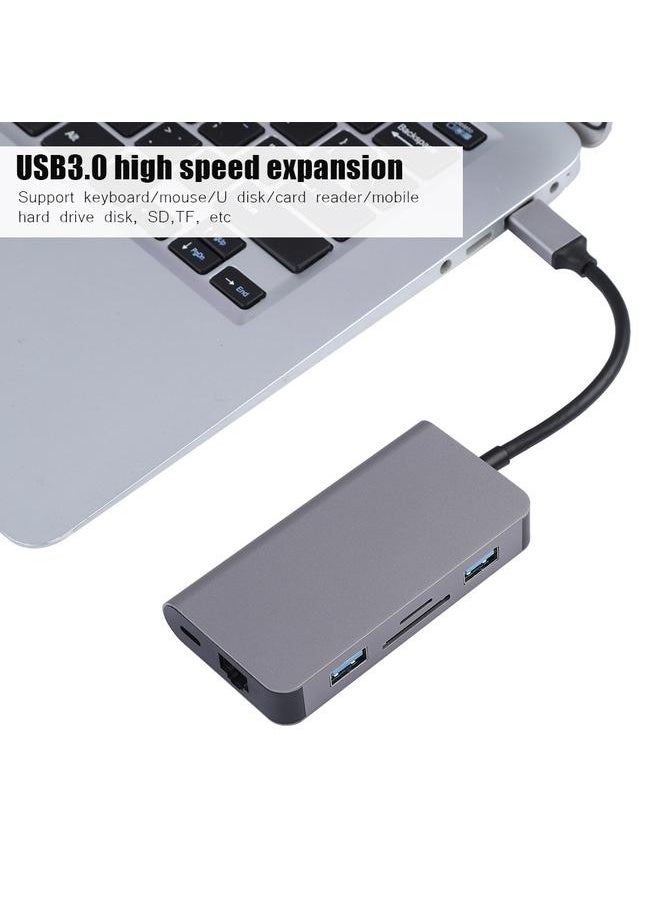 Thoraya TYPE-C to RJ45 Gigabit PD TF SD Converter Hub USB3.0 for iPhone/MacBook Gray  - Image 5