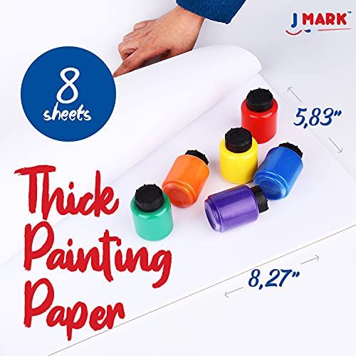 J MARK 38-Piece Toddler Paint Set, Includes Washable Tempera Paint, Art Smock, Painting Paper, Brushes, Tools - Image 5