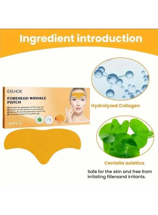 Forehead Wrinkle Patches, Anti-Ageing Treatment, 10 Pieces, Yellow - Image 3