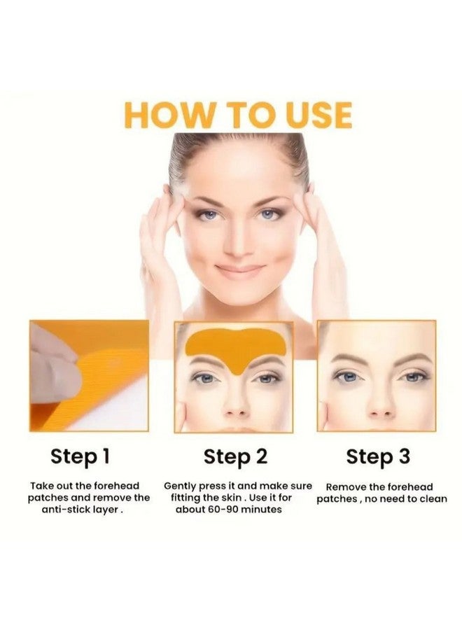 Forehead Wrinkle Patches, Anti-Ageing Treatment, 10 Pieces, Yellow - Image 4