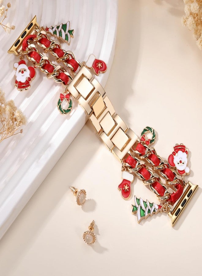 DaQin Christmas Charms for Apple Watch Bands for Women Compatible with iWatch Bands 40mm 38mm 41mm 42mm, Pretty Metal Chain Strap with Decorative Charms for iWatch Series 11 10 9 8 7 6 5 4 3 2 1 SE - Image 4