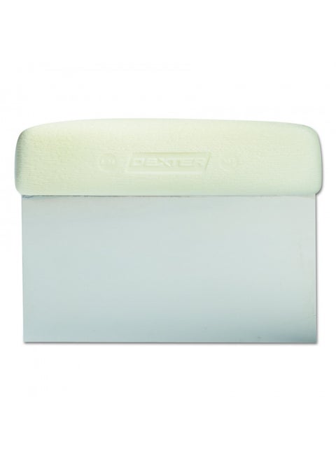 Dexter-Russell - Sani-Safe 19783 6" x 3" White Dough Cutter/Scraper with Polypropylene Handle