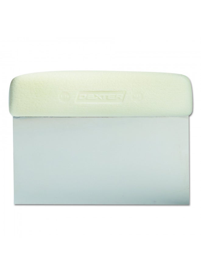 Dexter-Russell - Sani-Safe 19783 6" x 3" White Dough Cutter/Scraper with Polypropylene Handle