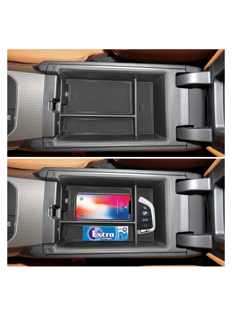 SOLARAE Compatible with BMW Center Console Organizer for 3 Series G20 2019-2024/4 Series G22 i4 G26 2021-2024, for BMW 3 Series Console Organizer 2019-2024, i4/4 Series Console Storage Box 2021-2024 - Image 3