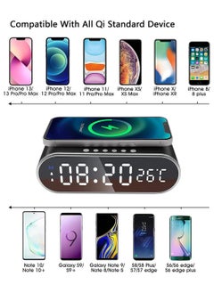 LEOKOR Digital Alarm Clock with Wireless Charging LED Desk Clocks for Home Bedroom, Desk, Office  - Image 5