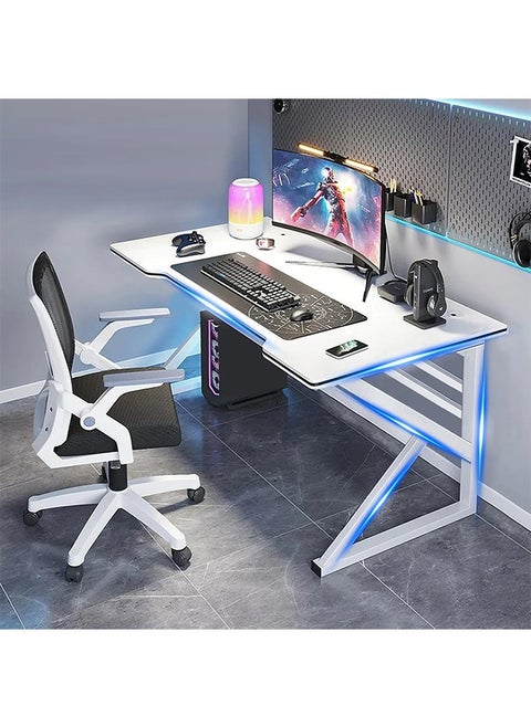 Desktop Computer Desk 1.2m/47.2in,Ergonomic Home Office Desk Gaming Table PC Computer Gaming Desk, Workstation for Gift Idea (L120cm*W60cm* H75cm)White