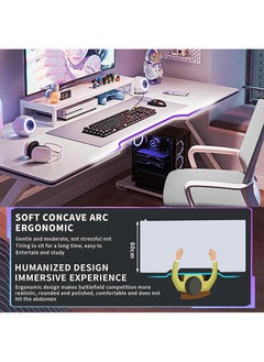 Yoawllty Desktop Computer Desk 1.2m/47.2in,Ergonomic Home Office Desk Gaming Table PC Computer Gaming Desk, Workstation for Gift Idea (L120cm*W60cm* H75cm)White  - Image 4
