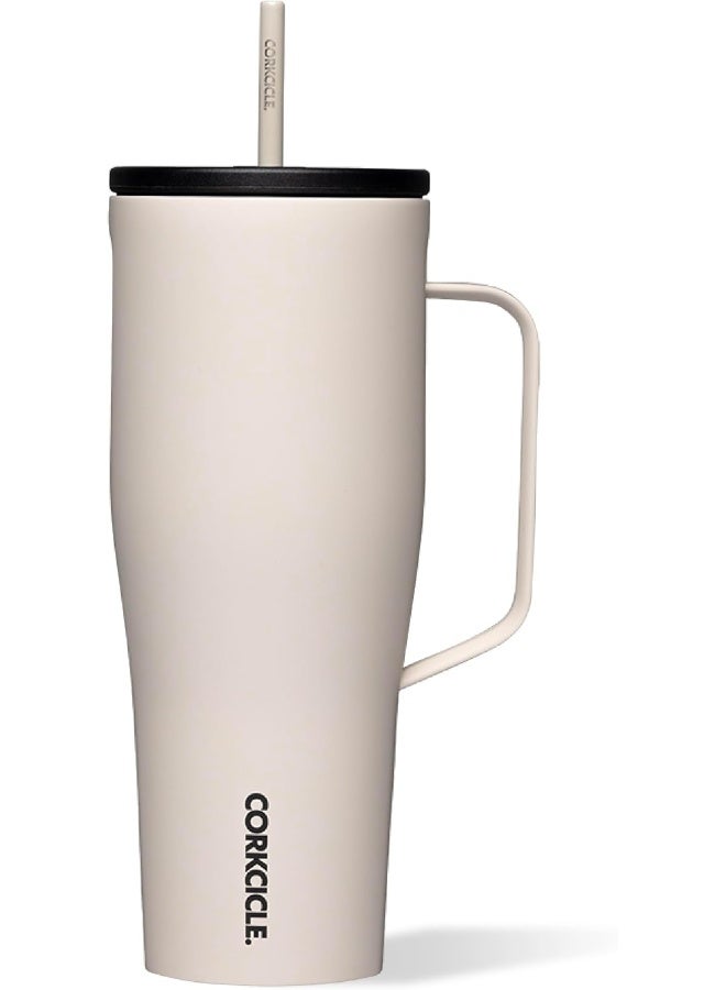 Corkcicle Cold Cup XL Insulated Tumbler with Handle, Lid, & Straw, Latte, 30 oz – Reusable Cupholder Friendly Water Bottle Keeps Drinks Cold 12hrs - Image 1