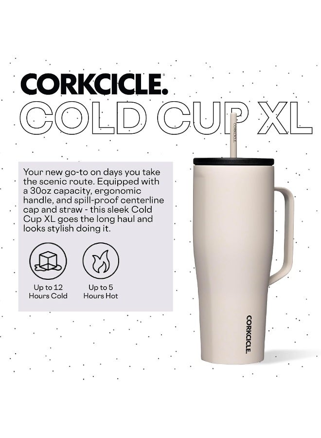 Corkcicle Cold Cup XL Insulated Tumbler with Handle, Lid, & Straw, Latte, 30 oz – Reusable Cupholder Friendly Water Bottle Keeps Drinks Cold 12hrs - Image 2
