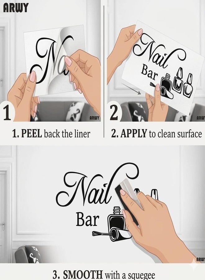 ARWY® Nail Salon Wall Sticker 50x70 cm | Nail Art Manicure Pedicure Wall Decal | Beauty Parlour Window & Wall Decoration | Waterproof Self Adhesive Vinyl Salon Decor - Image 4