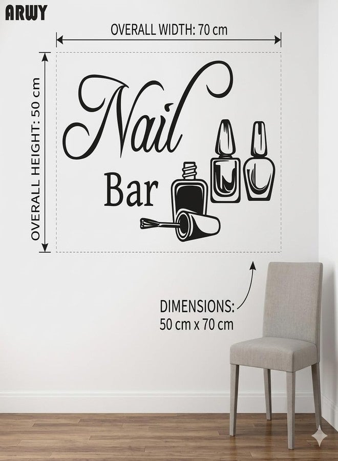 ARWY® Nail Salon Wall Sticker 50x70 cm | Nail Art Manicure Pedicure Wall Decal | Beauty Parlour Window & Wall Decoration | Waterproof Self Adhesive Vinyl Salon Decor - Image 2