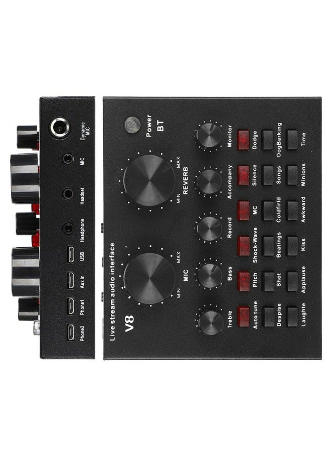 V8 Live Sound Card - Audio Interface with 112 Effects, 7 Connectivity Modes for Streaming, Karaoke & PC Recording (Black) - Image 4
