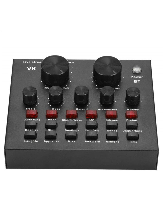 V8 Live Sound Card - Audio Interface with 112 Effects, 7 Connectivity Modes for Streaming, Karaoke & PC Recording (Black) - Image 1