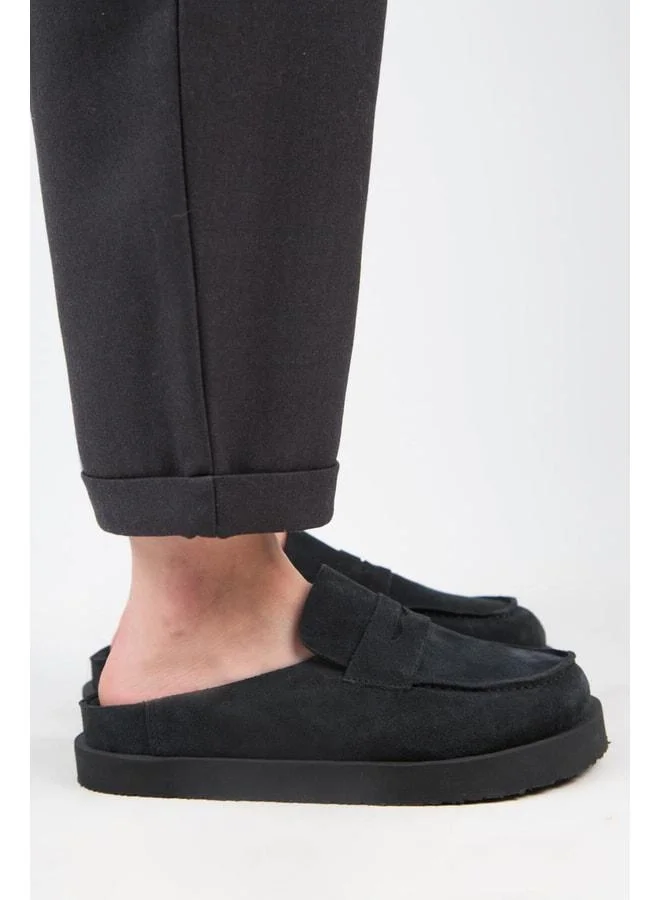 Manijero  (Ziva) Women's Genuine Leather Loafer Platform Anthracite Slipper for Women | Best Price UAE