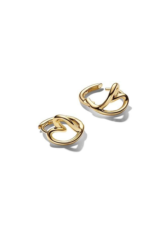PANDORA Organically Shaped Heart Small Hoop Earrings - Image 2